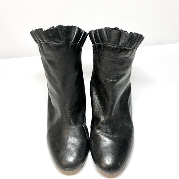N.Y.L.A. SHALEE BLACK LEATHER ANKLE HIGH BOOTS 7.5 - Picture 3 of 8